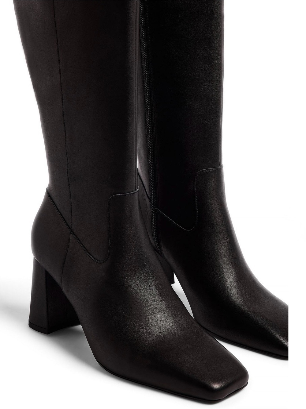 Women's Black Knee-High Block Heel Boots Size 7.5